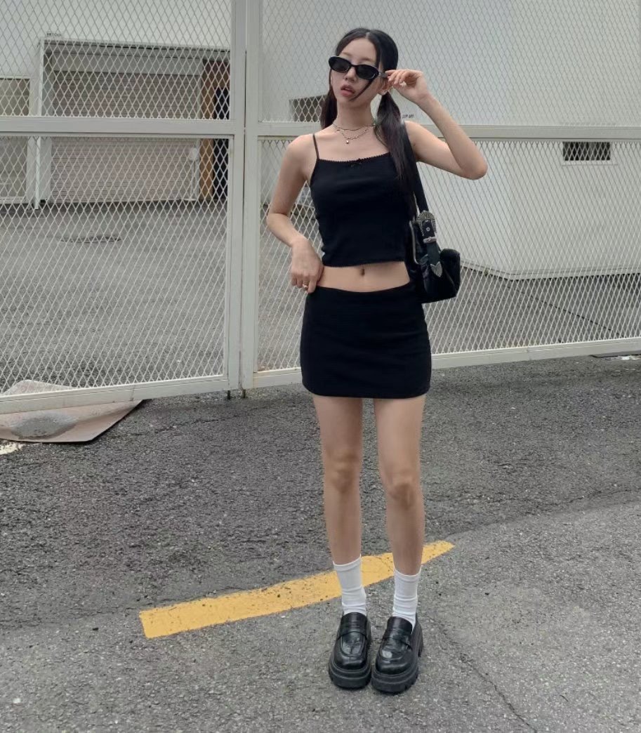 BUSTLING韓國直郵㊣女士新款職業25春夏時尚人氣真品推薦短裙BUSTLING短裙