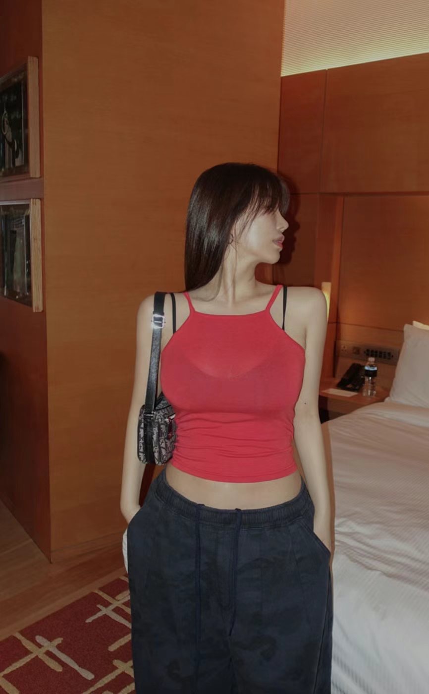 BUSTLING韓國代購㊣女士新款25春夏推薦人氣時尚熱賣吊帶背心BUSTLING吊帶/背心
