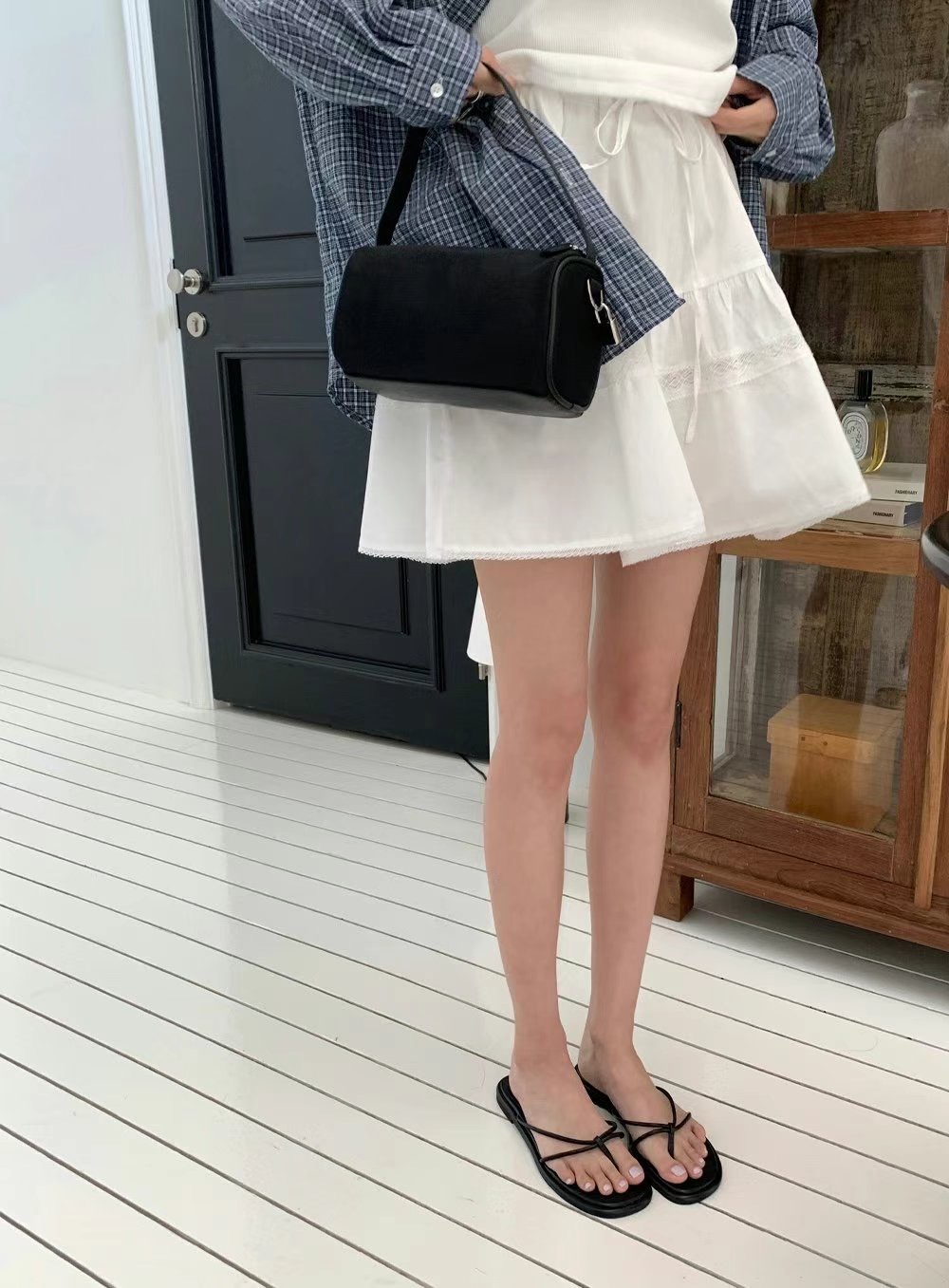 POMELO韓國直郵㊣女裝新品推薦職業休閑真品熱賣時尚短裙蕾絲POMELO短裙