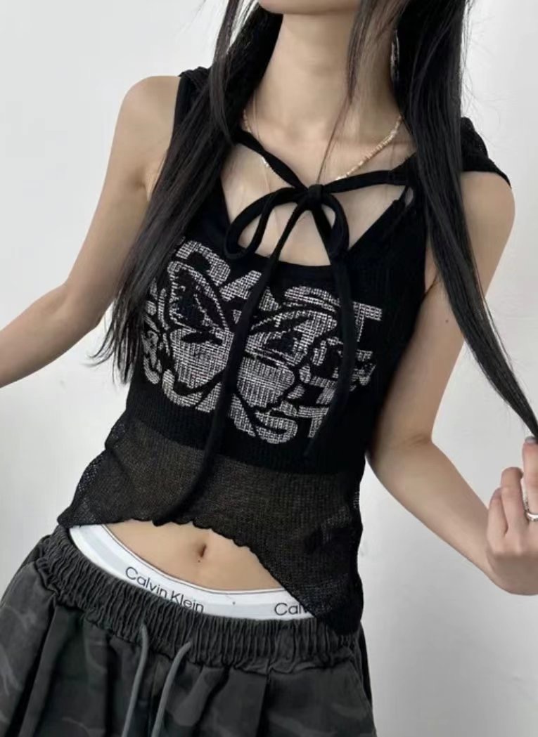 BOY MEET GIRL-T韓國直郵㊣女裝新款時尚25春夏吊帶背心兜帽BOY MEET GIRL-T吊帶/背心圖色2