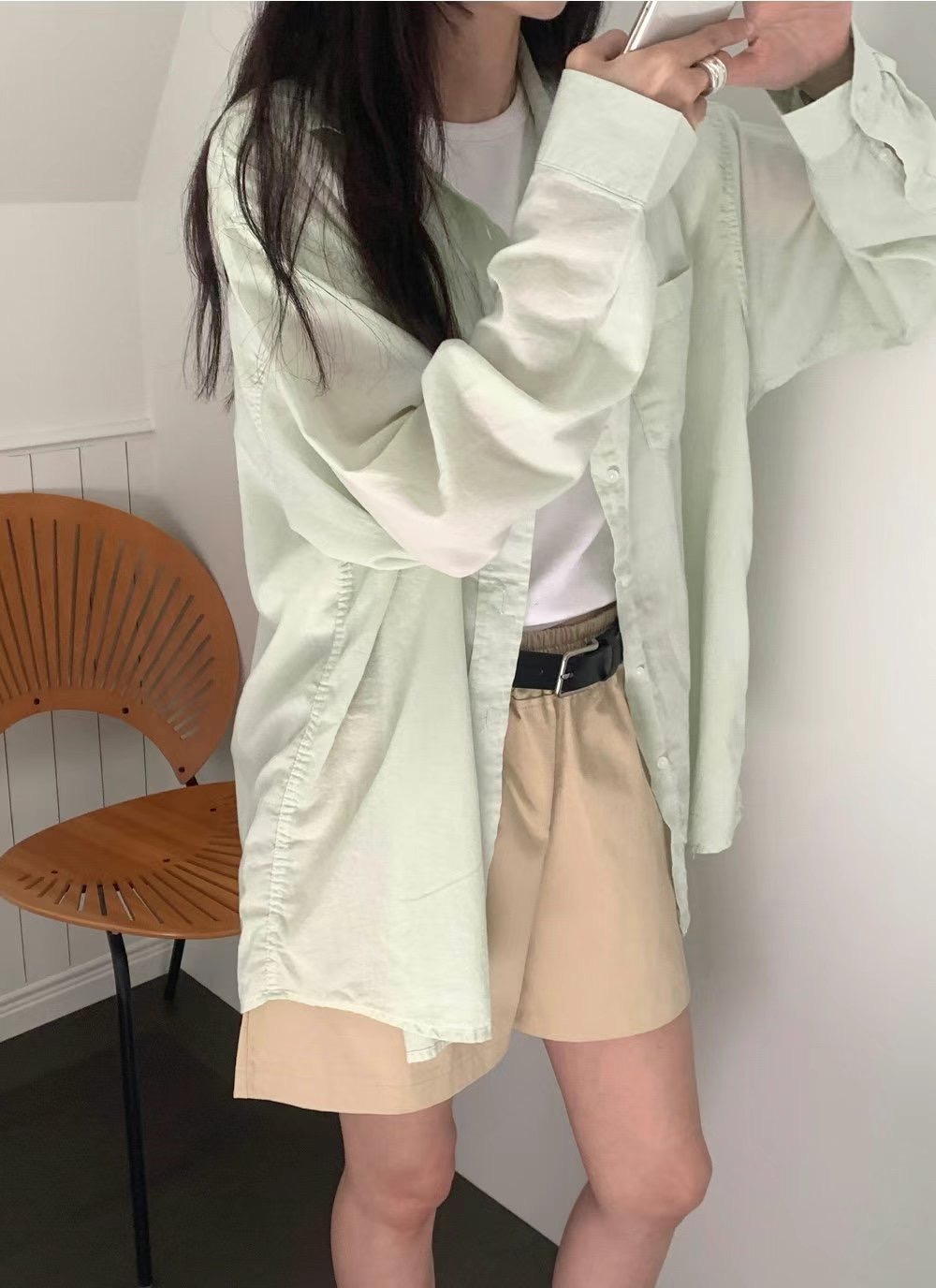 POMELO韓國直郵㊣女裝新款職業25春夏時尚休閑推薦襯衫蕾絲衫POMELO襯衫/蕾絲衫