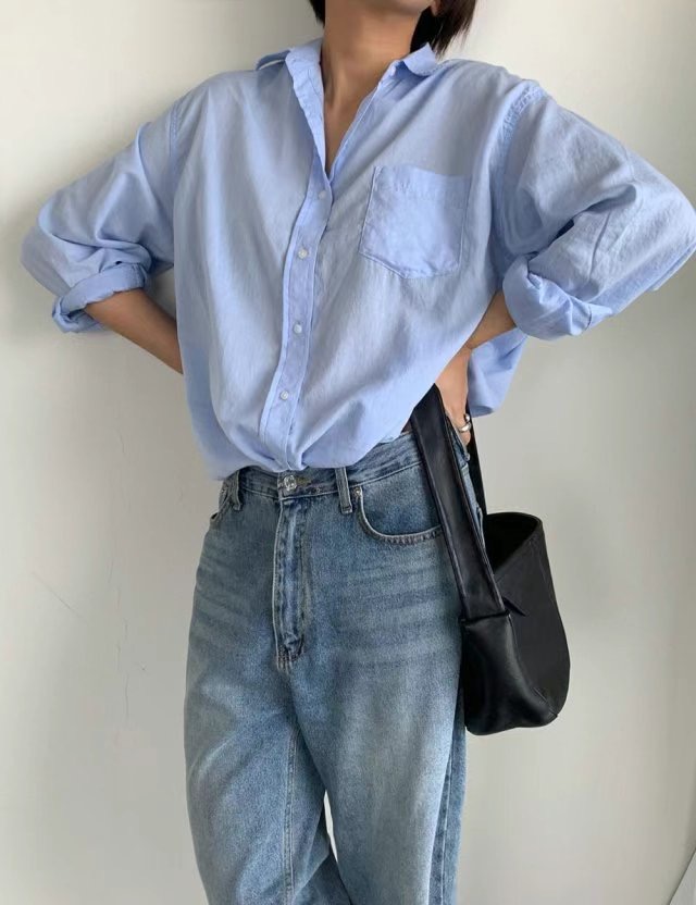 POMELO韓國直郵㊣女裝新款職業25春夏時尚休閑推薦襯衫蕾絲衫POMELO襯衫/蕾絲衫圖色2