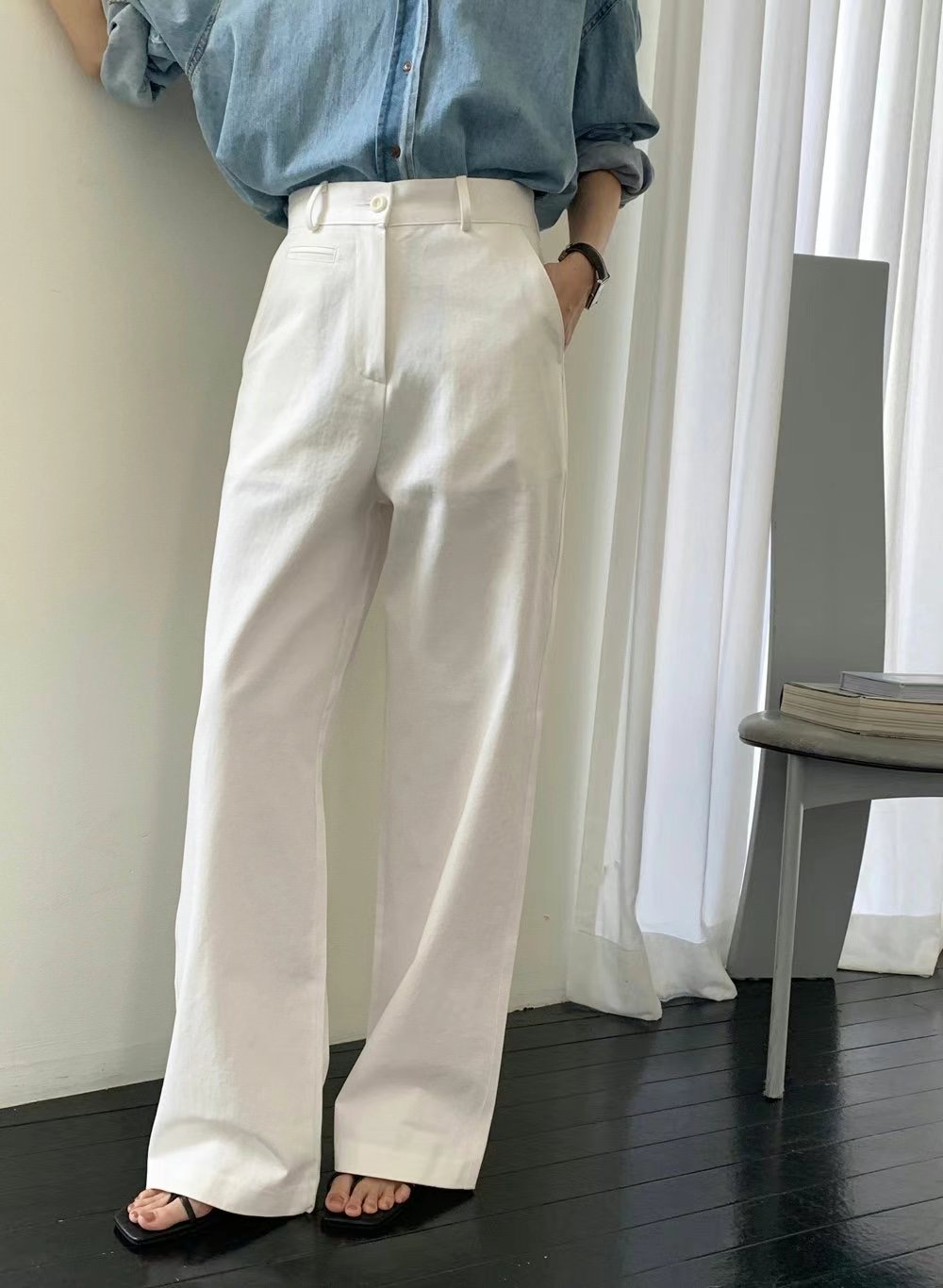 POMELO韓國直郵㊣女裝新款時尚職業人氣25春夏休閑熱賣休閑褲POMELO休閑褲圖色2