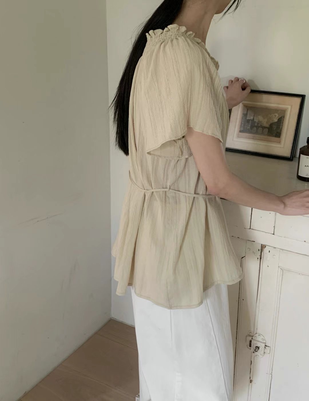 POMELO韓國代購㊣女士新款推薦時尚人氣休閑職業襯衫蕾絲衫POMELO襯衫/蕾絲衫