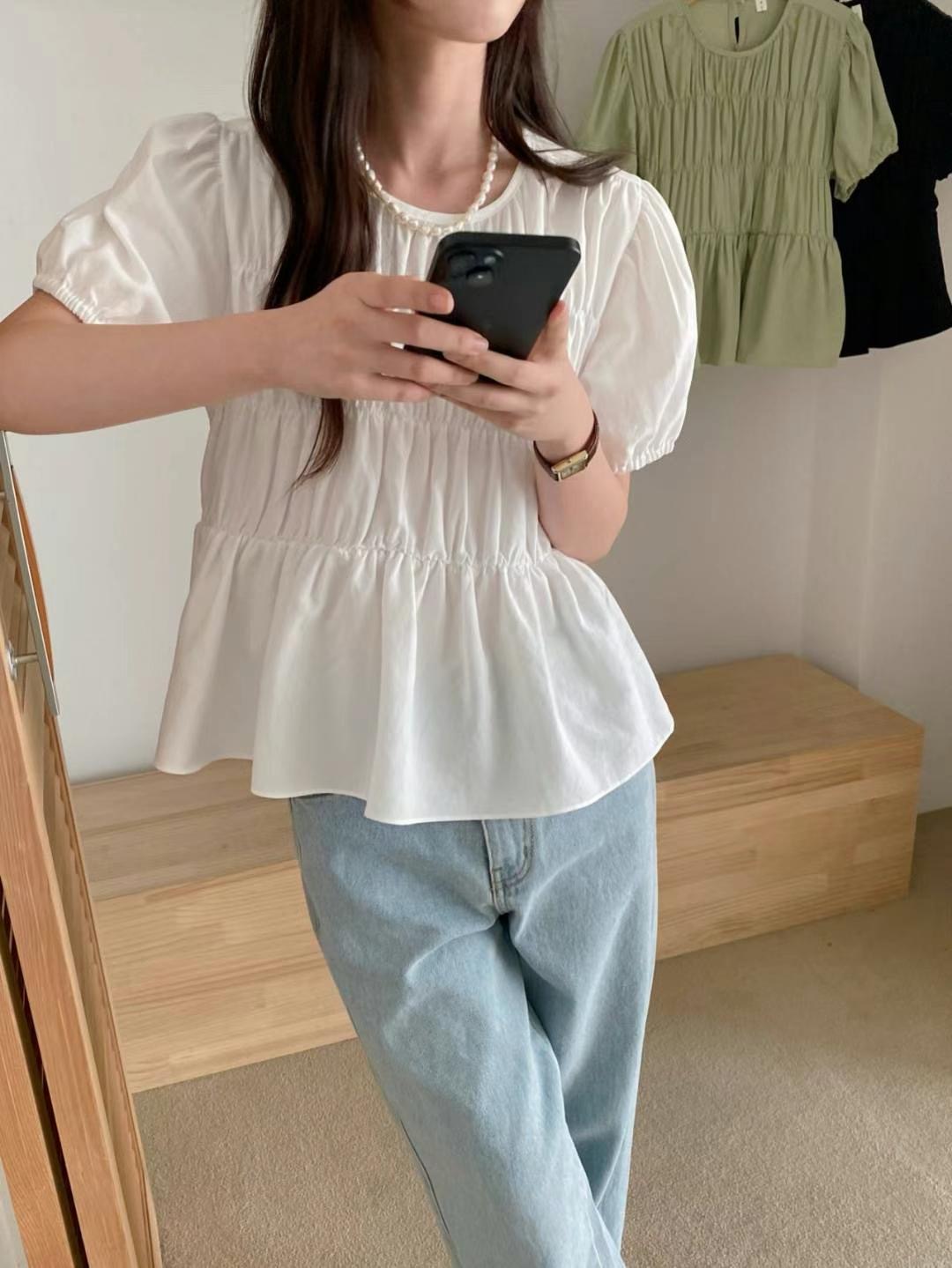 M.STORY韓國直郵㊣女裝新品熱賣真品休閑人氣職業襯衫蕾絲衫M.STORY襯衫/蕾絲衫