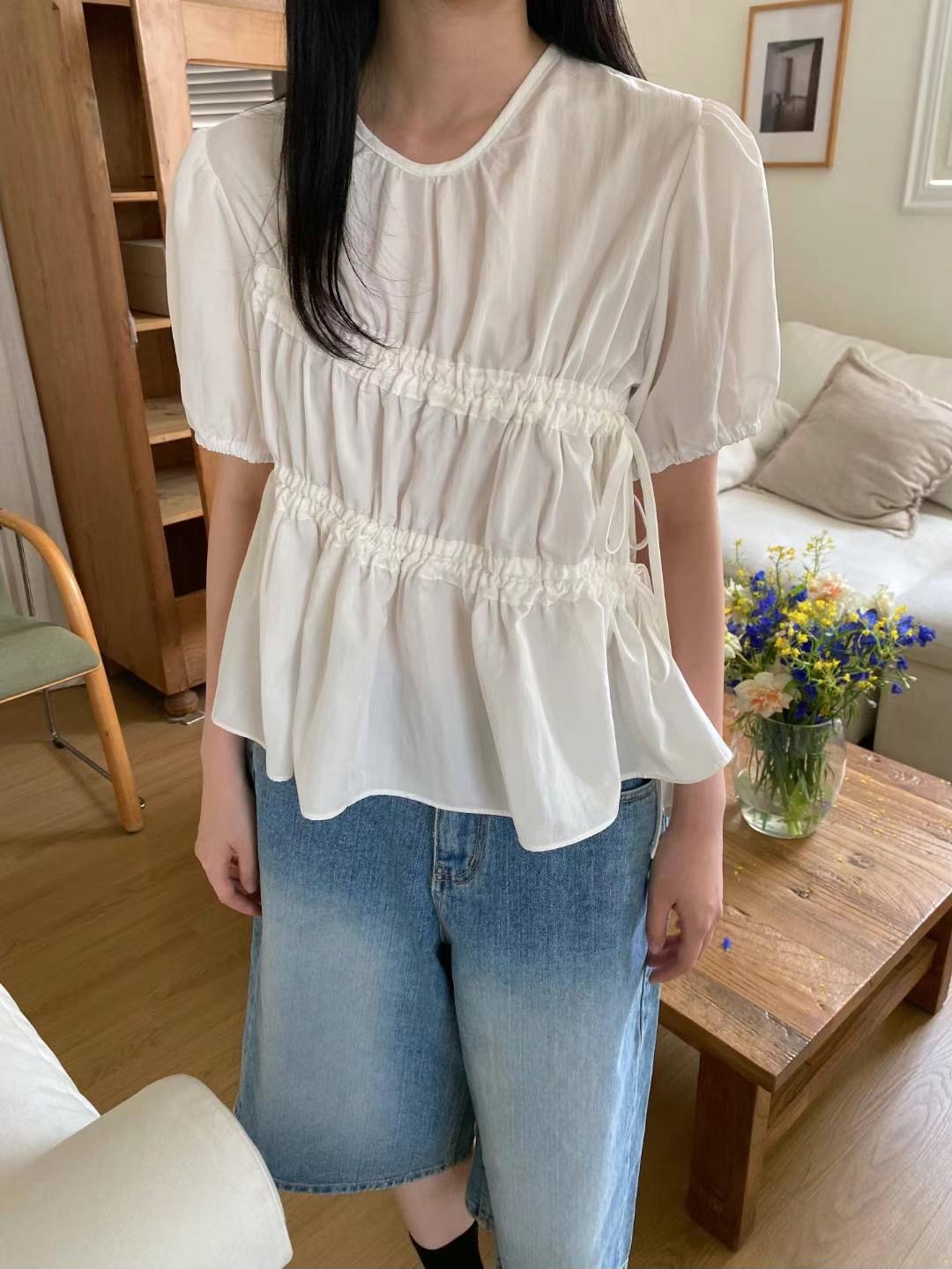 M.STORY東大門㊣直郵女裝新品真品熱賣時尚休閑襯衫蕾絲衫M.STORY襯衫/蕾絲衫圖色2