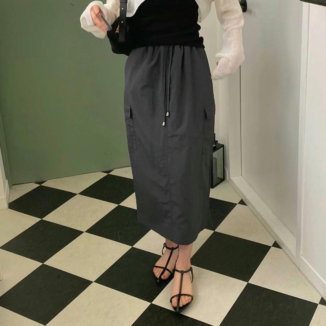M.STORY東大門㊣代購女士新品熱賣25春夏時尚真品長裙口袋M.STORY長裙圖色2