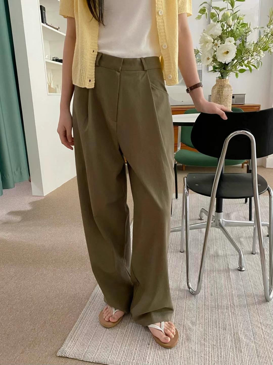 M.STORY韓國直郵㊣女士新款25春夏熱賣人氣休閑褲不含腰帶M.STORY休閑褲