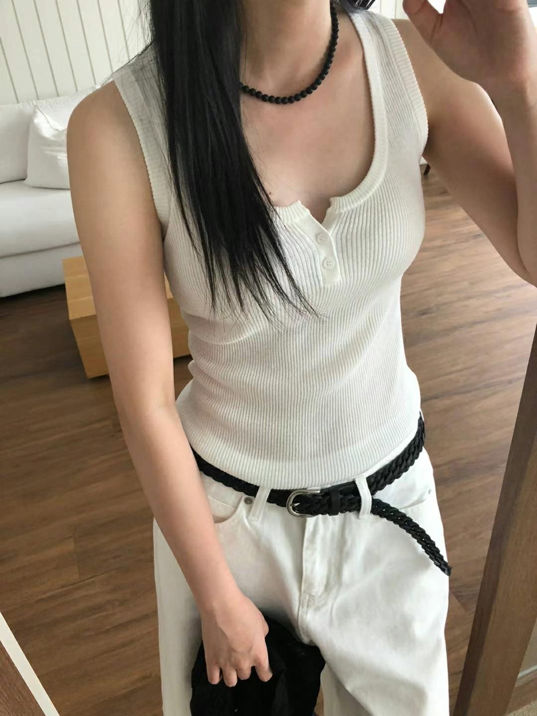 M.STORY東大門㊣實拍女裝新款推薦休閑時尚人氣職業吊帶背心M.STORY吊帶/背心圖色2