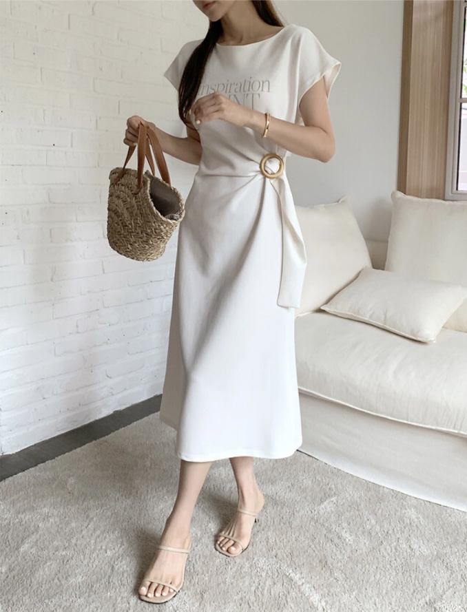 I BLLE韓國代購㊣女裝新品時尚職業25春夏休閑熱賣推薦連衣裙I BLLE連衣裙