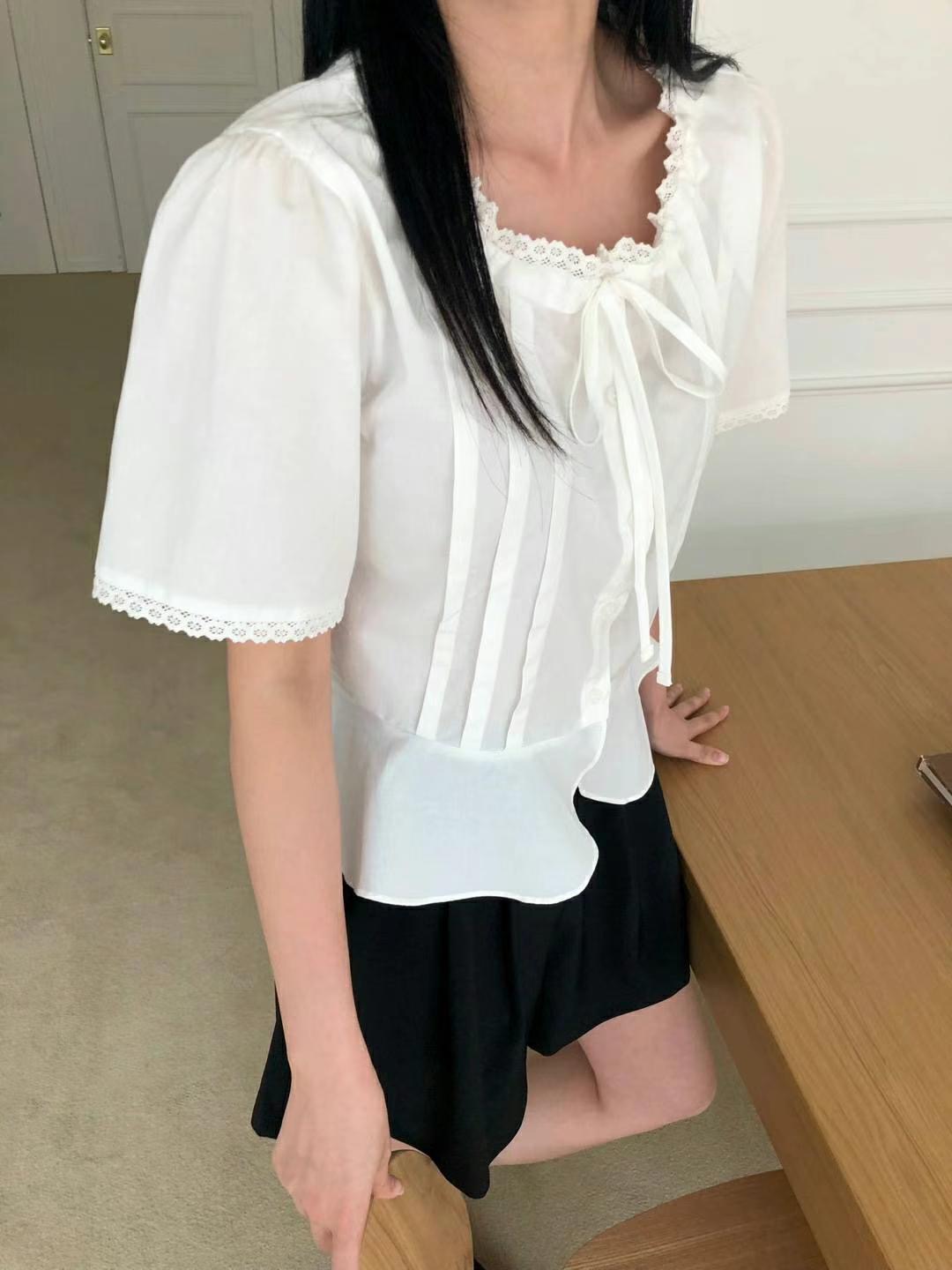 M.STORY韓國代購㊣女裝新品真品推薦25春夏人氣襯衫蕾絲衫M.STORY襯衫/蕾絲衫