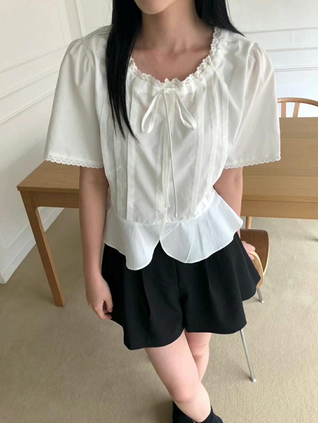 M.STORY韓國代購㊣女裝新品真品推薦25春夏人氣襯衫蕾絲衫M.STORY襯衫/蕾絲衫圖色2
