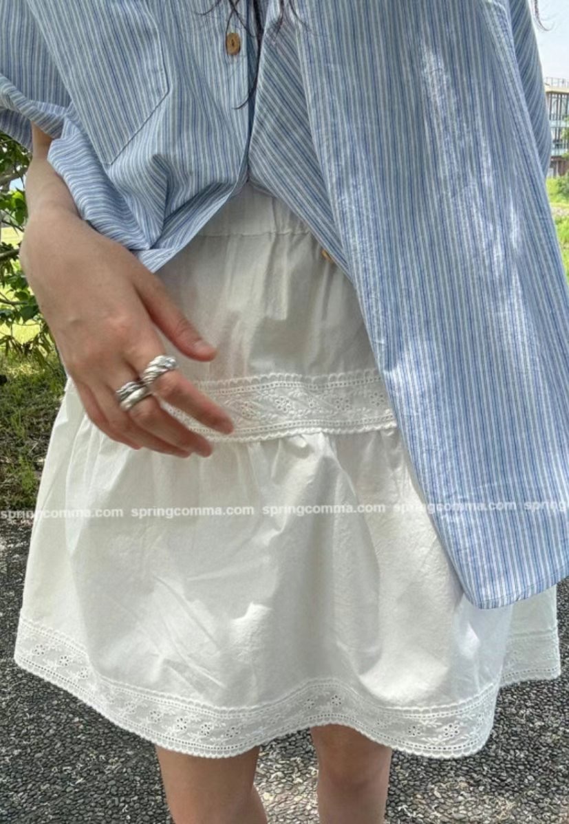 YUNI YUNI-유니유니-T東大門㊣實拍女裝新品25春夏短裙蕾絲YUNI YUNI短裙