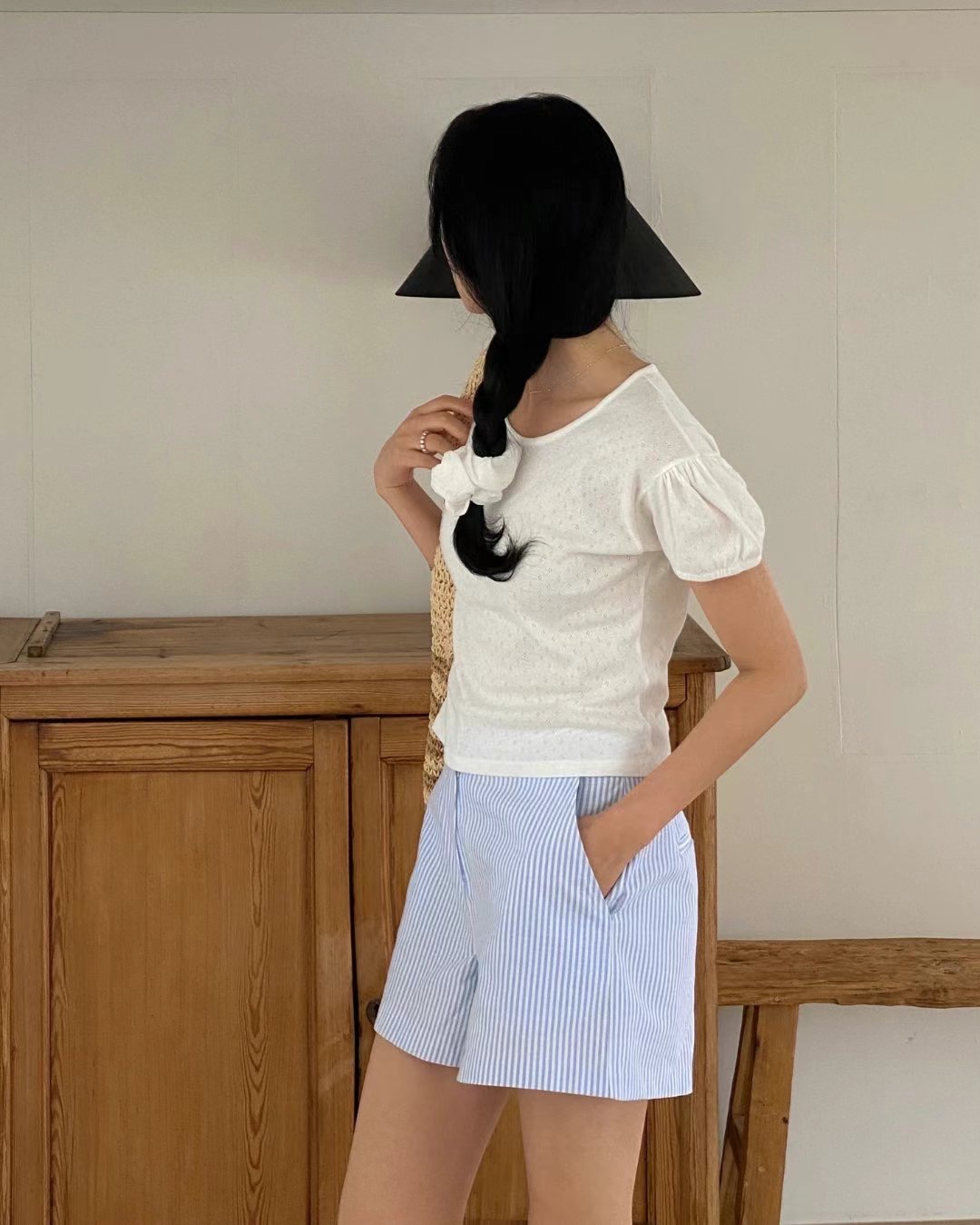 YUNI YUNI-유니유니-T東大門㊣實拍女裝新品人氣短褲條紋YUNI YUNI短褲