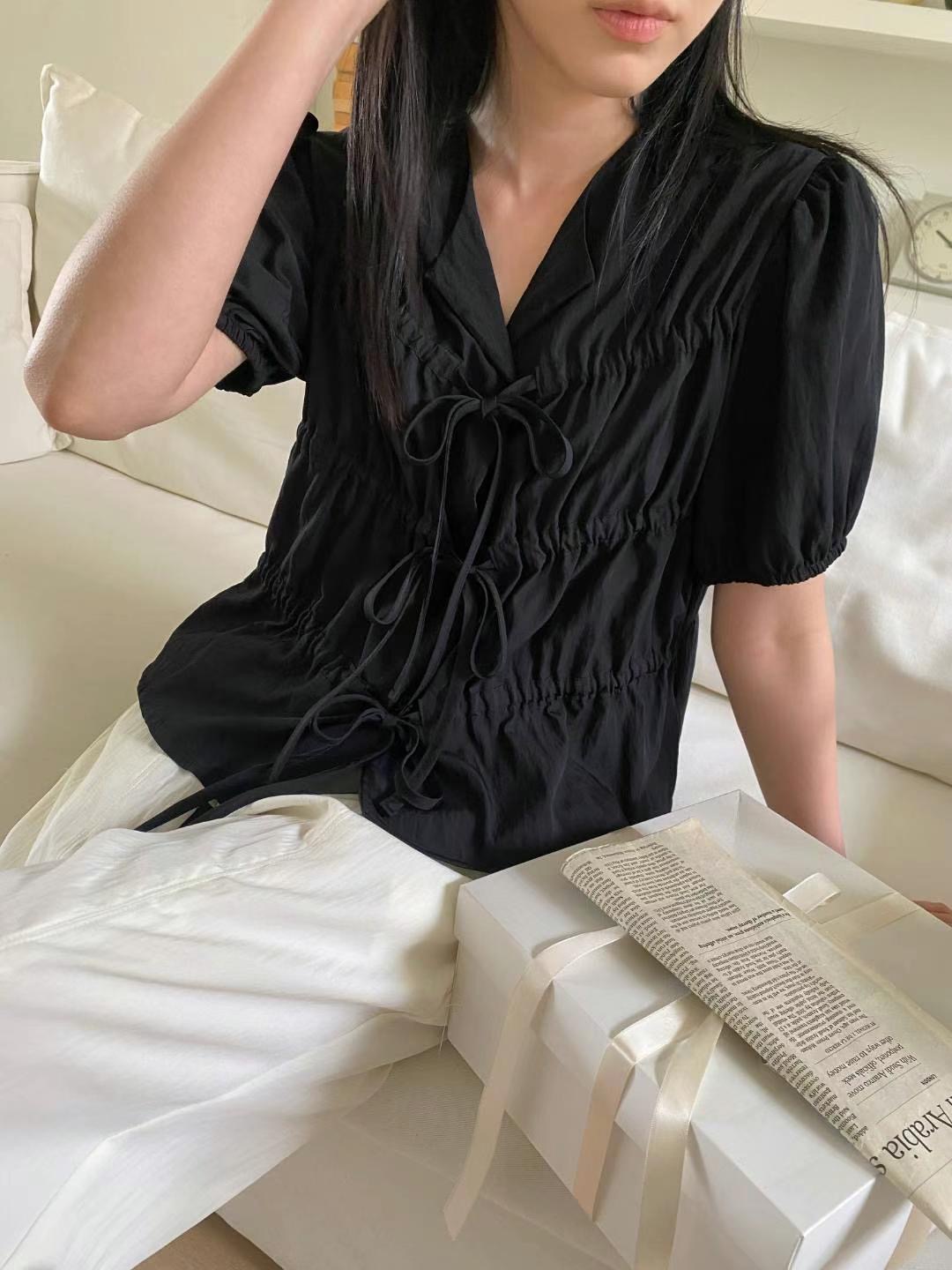 M.STORY韓國代購㊣女士新款時尚真品職業熱賣25春夏襯衫蕾絲衫M.STORY襯衫/蕾絲衫