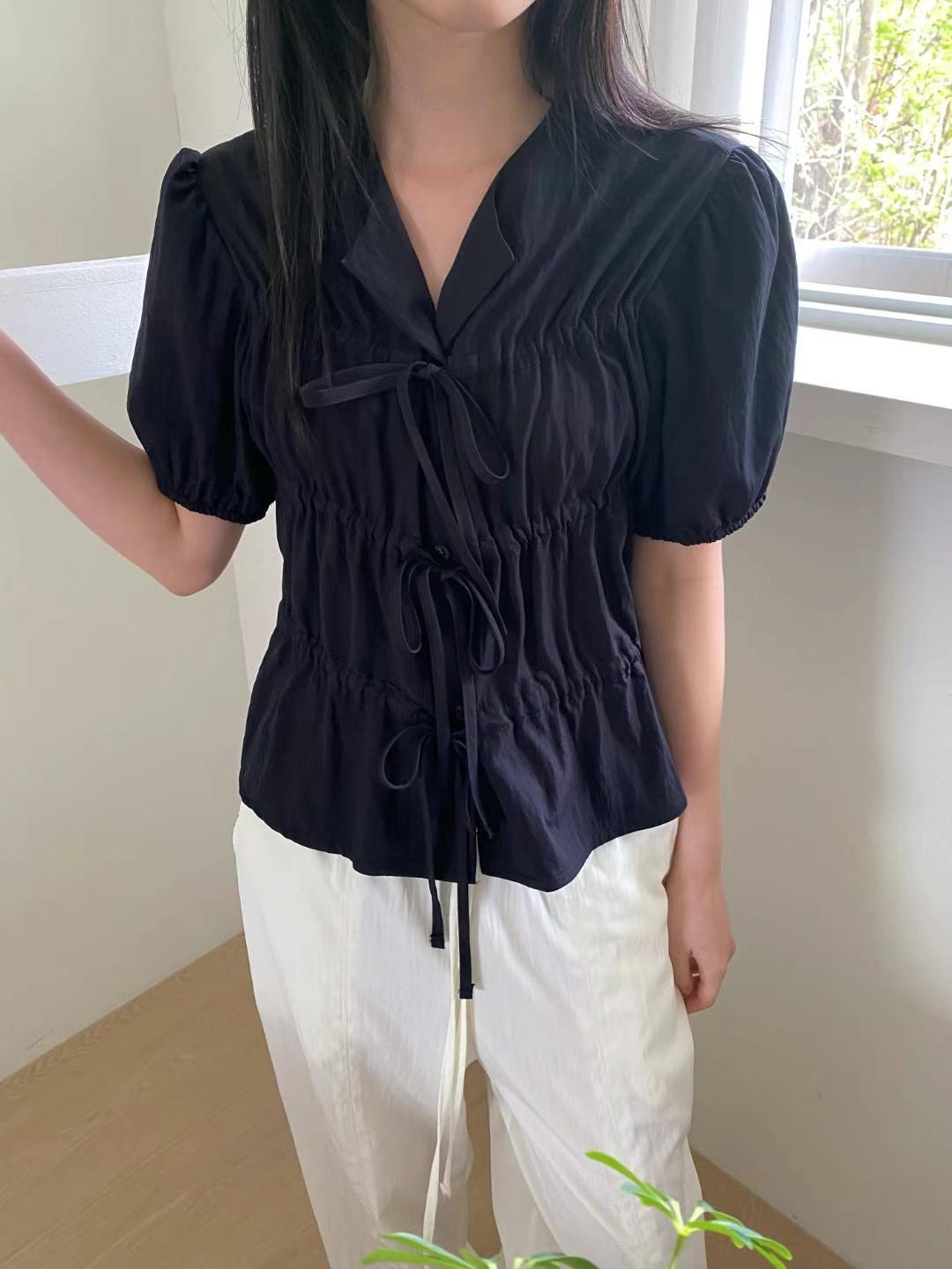 M.STORY韓國代購㊣女士新款時尚真品職業熱賣25春夏襯衫蕾絲衫M.STORY襯衫/蕾絲衫圖色2