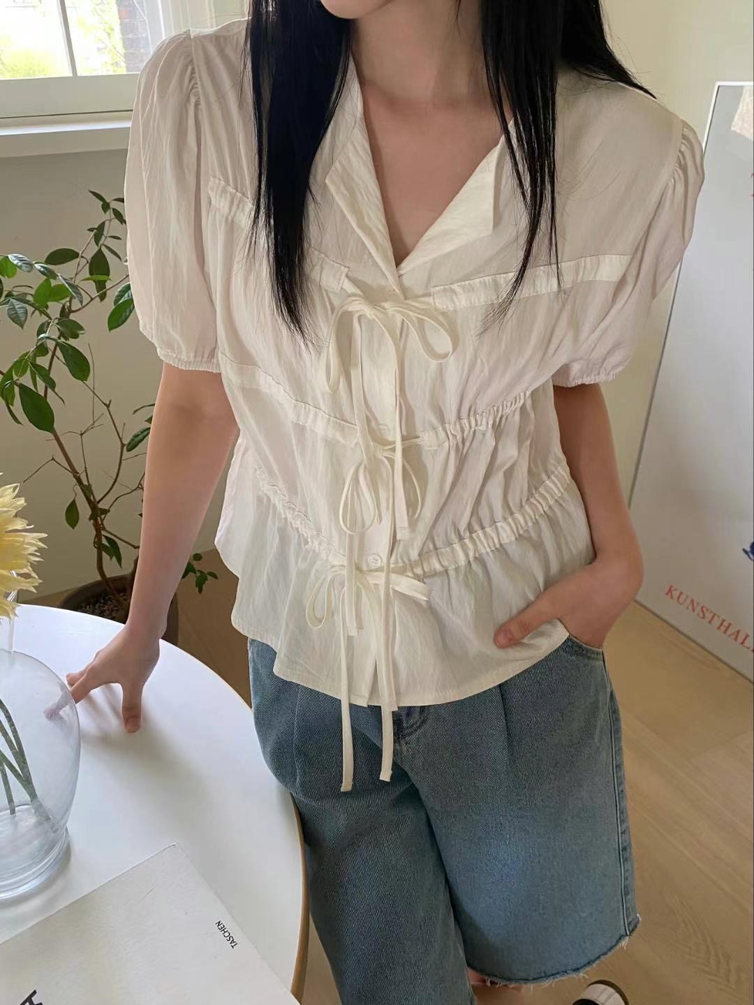M.STORY韓國代購㊣女士新款時尚真品職業熱賣25春夏襯衫蕾絲衫M.STORY襯衫/蕾絲衫圖色3