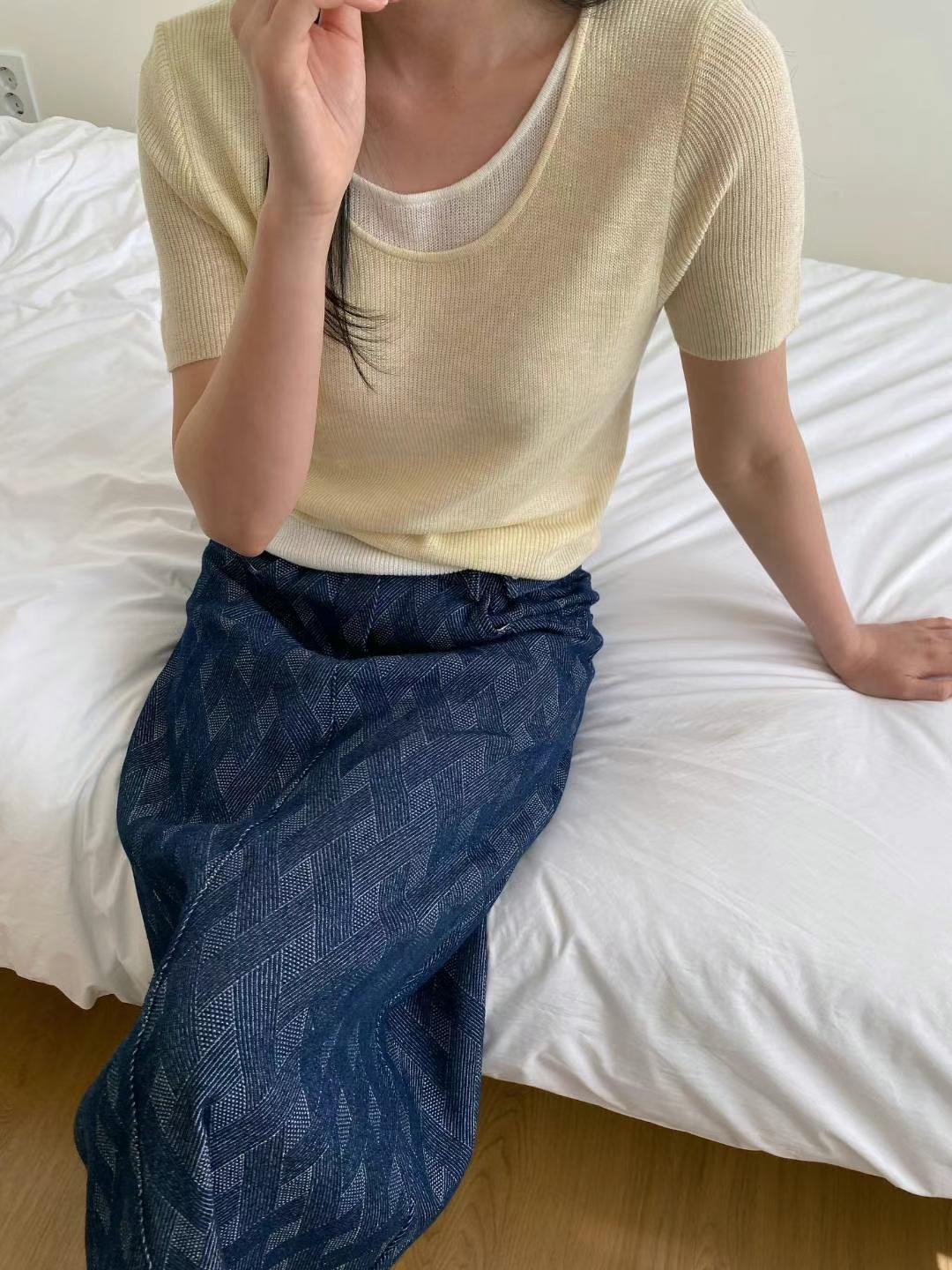M.STORY韓國直郵㊣女士新品時尚熱賣職業25春夏真品針織衫M.STORY針織衫