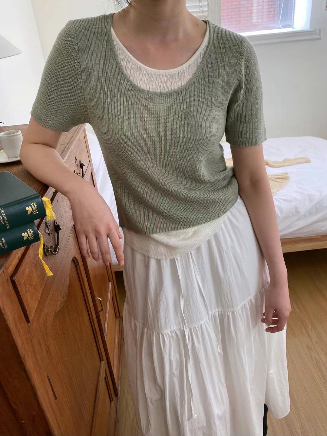M.STORY韓國直郵㊣女士新品時尚熱賣職業25春夏真品針織衫M.STORY針織衫