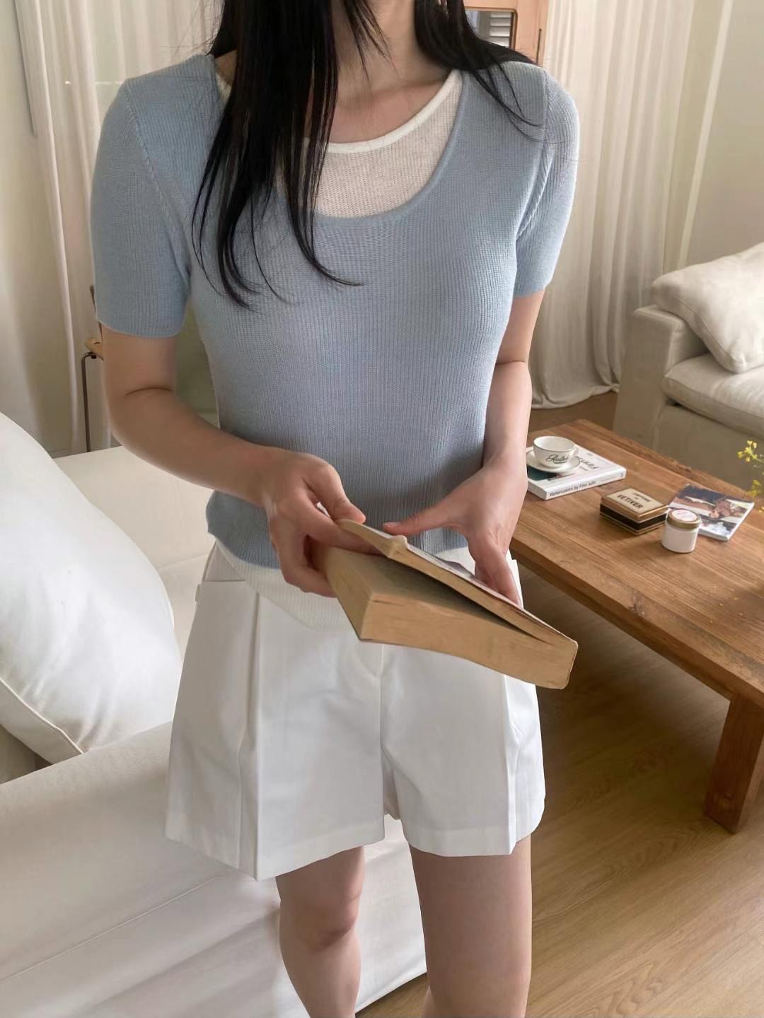 M.STORY韓國直郵㊣女士新品時尚熱賣職業25春夏真品針織衫M.STORY針織衫圖色3