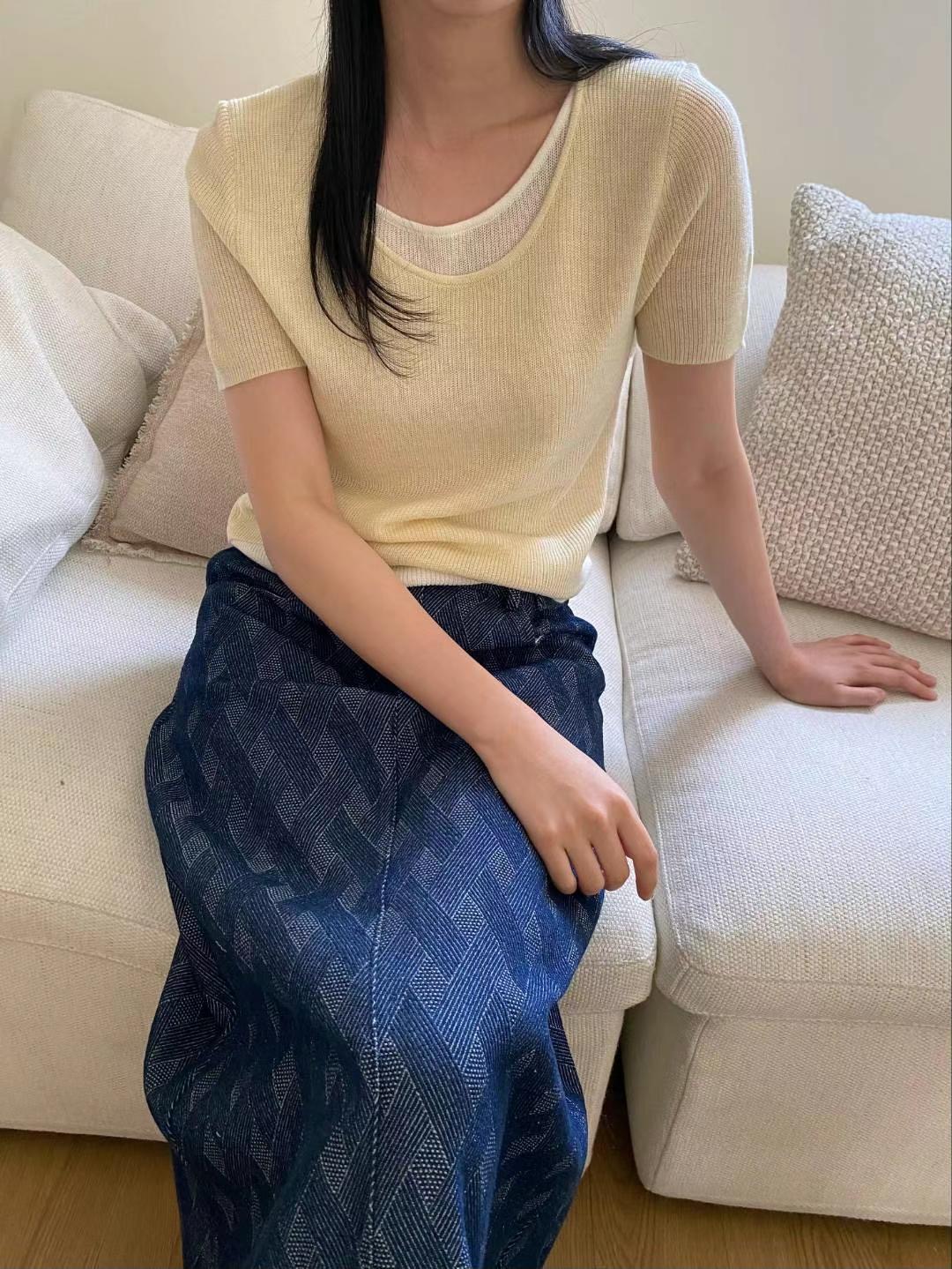 M.STORY韓國直郵㊣女士新品時尚熱賣職業25春夏真品針織衫M.STORY針織衫圖色4