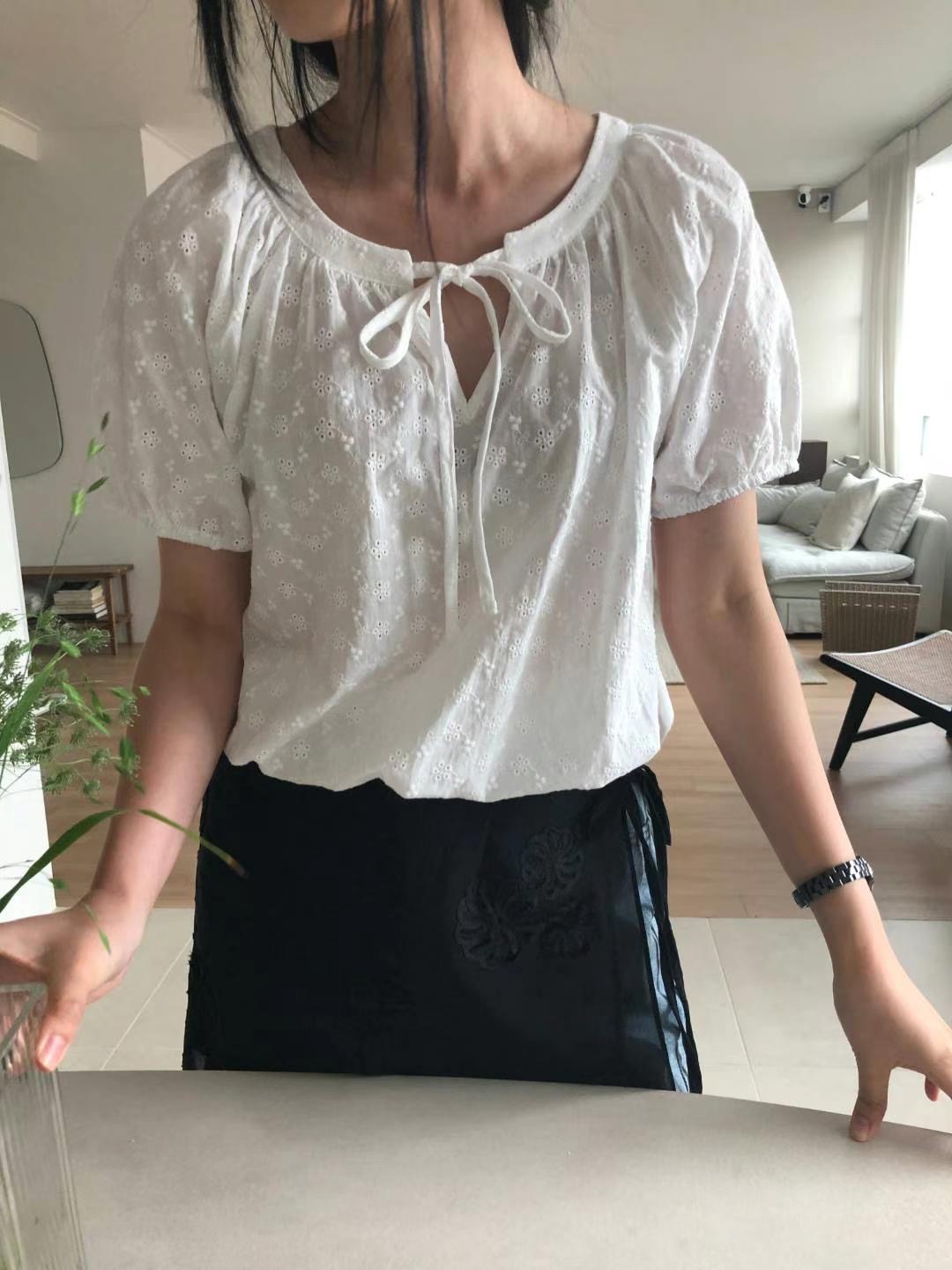 M.STORY東大門㊣直郵女裝新品時尚休閑熱賣25春夏襯衫蕾絲衫M.STORY襯衫/蕾絲衫圖色1
