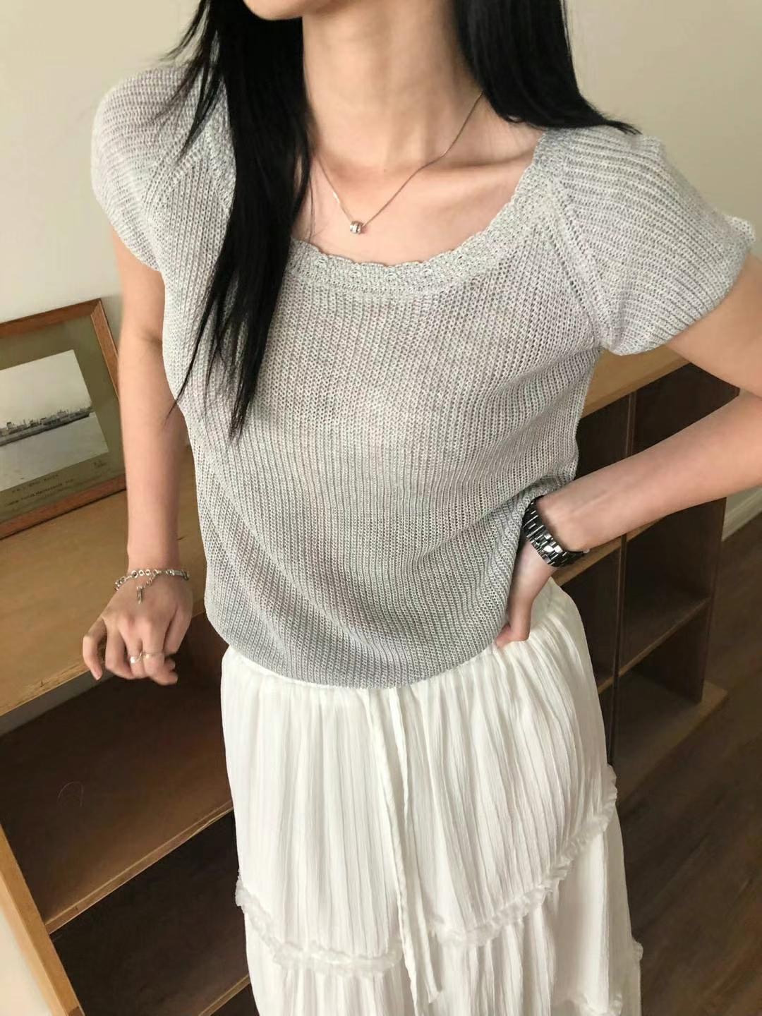 M.STORY韓國代購㊣女士新款真品人氣熱賣25春夏職業針織衫M.STORY針織衫