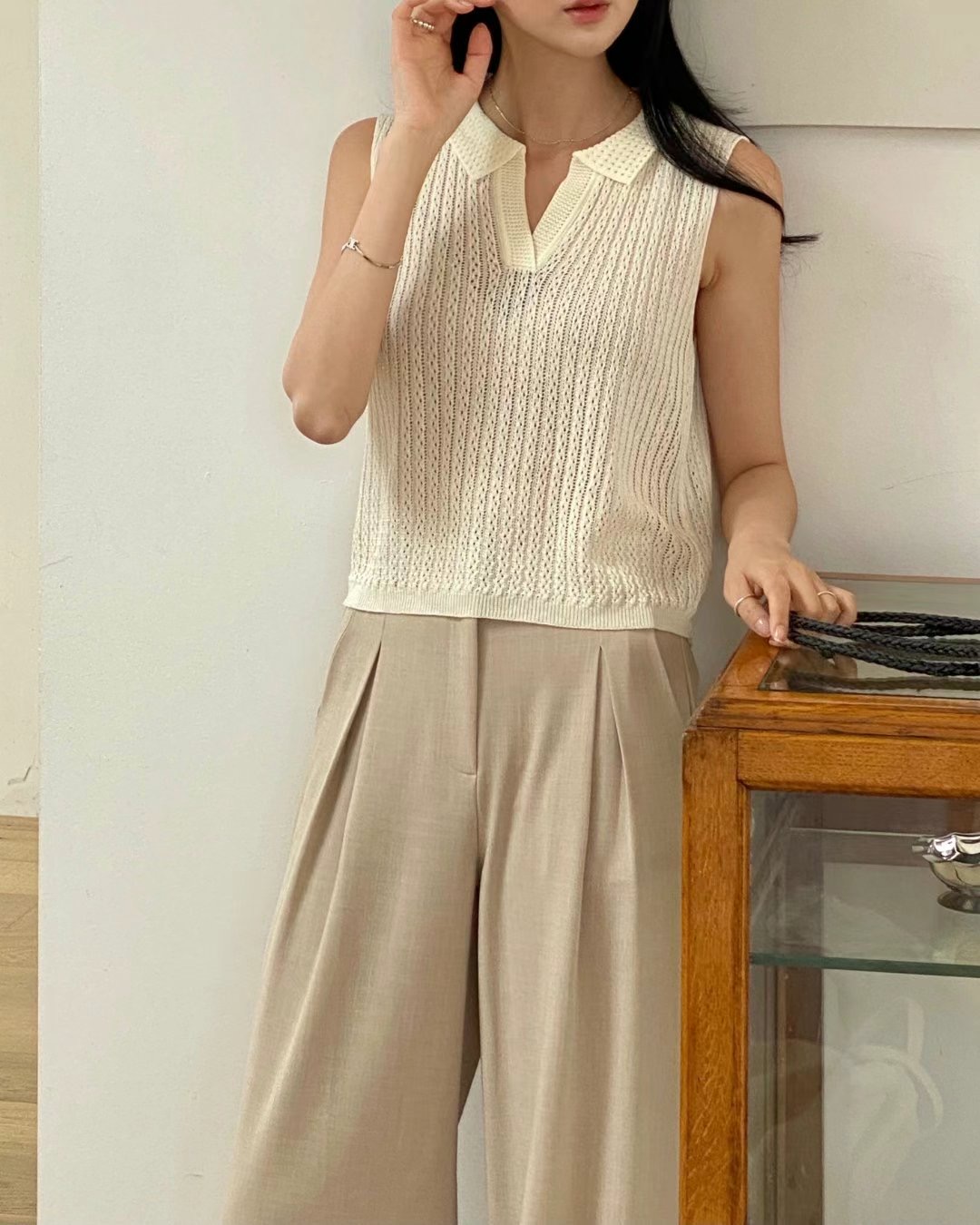 YUNI YUNI-유니유니-T東大門㊣直郵女士新款職業馬甲亞麻YUNI YUNI馬甲圖色2