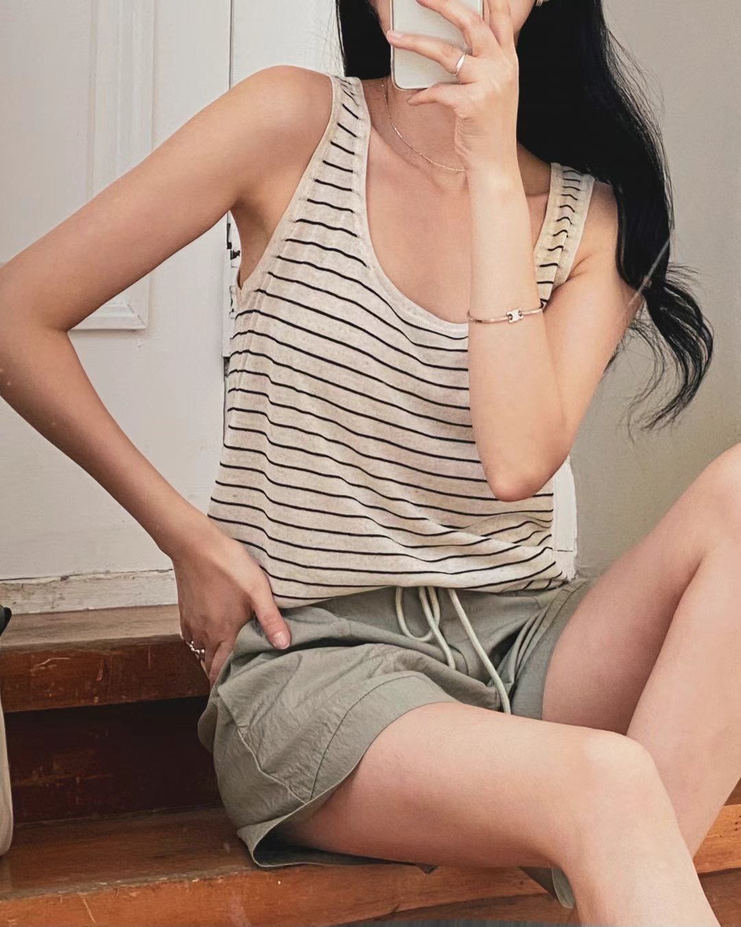 YUNI YUNI-유니유니-T東大門㊣直郵女裝新品推薦吊帶背心亞麻布YUNI YUNI吊帶/背心