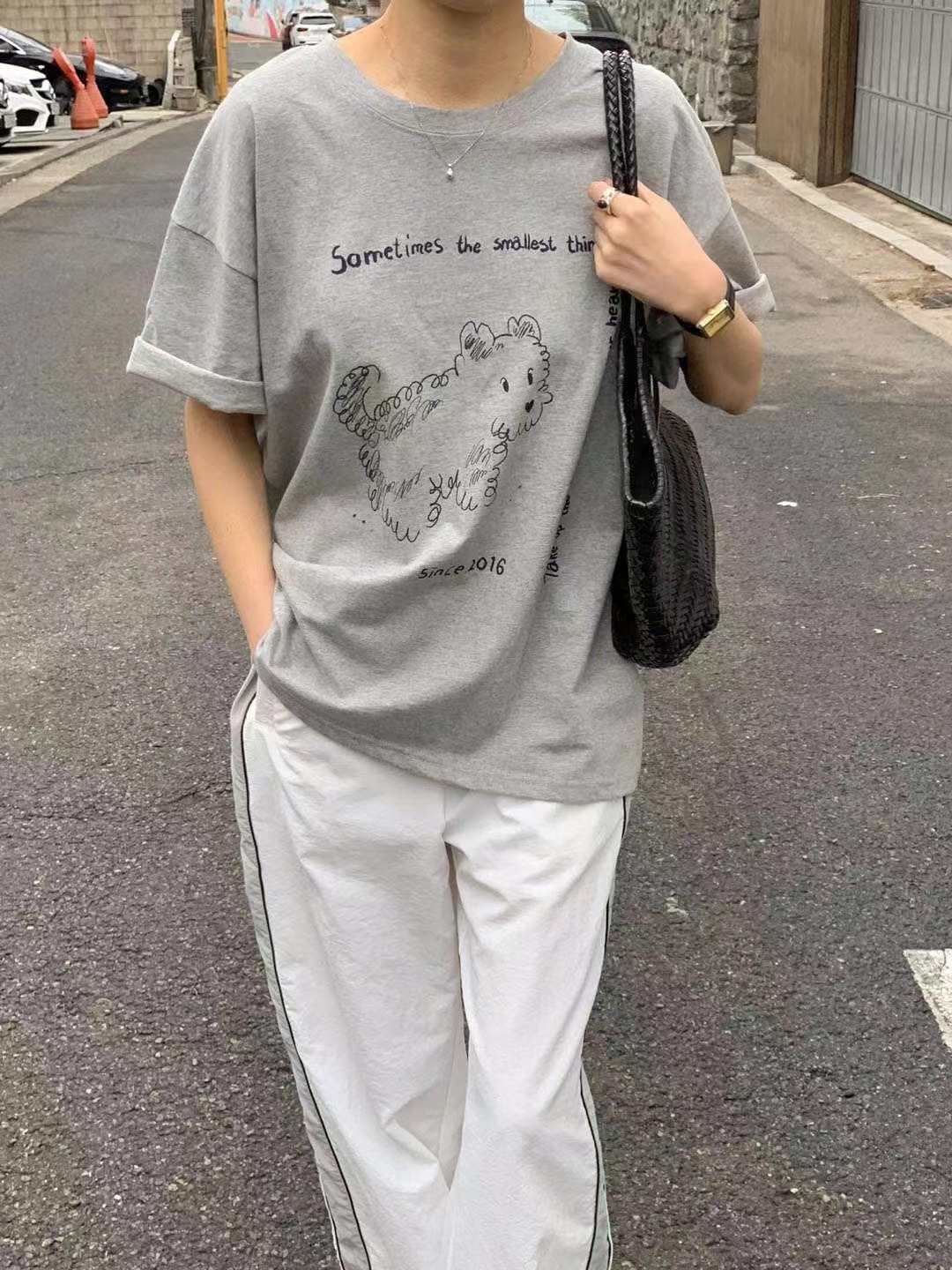 AREING東大門㊣實拍女裝新款時尚休閑職業人氣真品熱賣25春夏T恤AREINGT恤圖色2