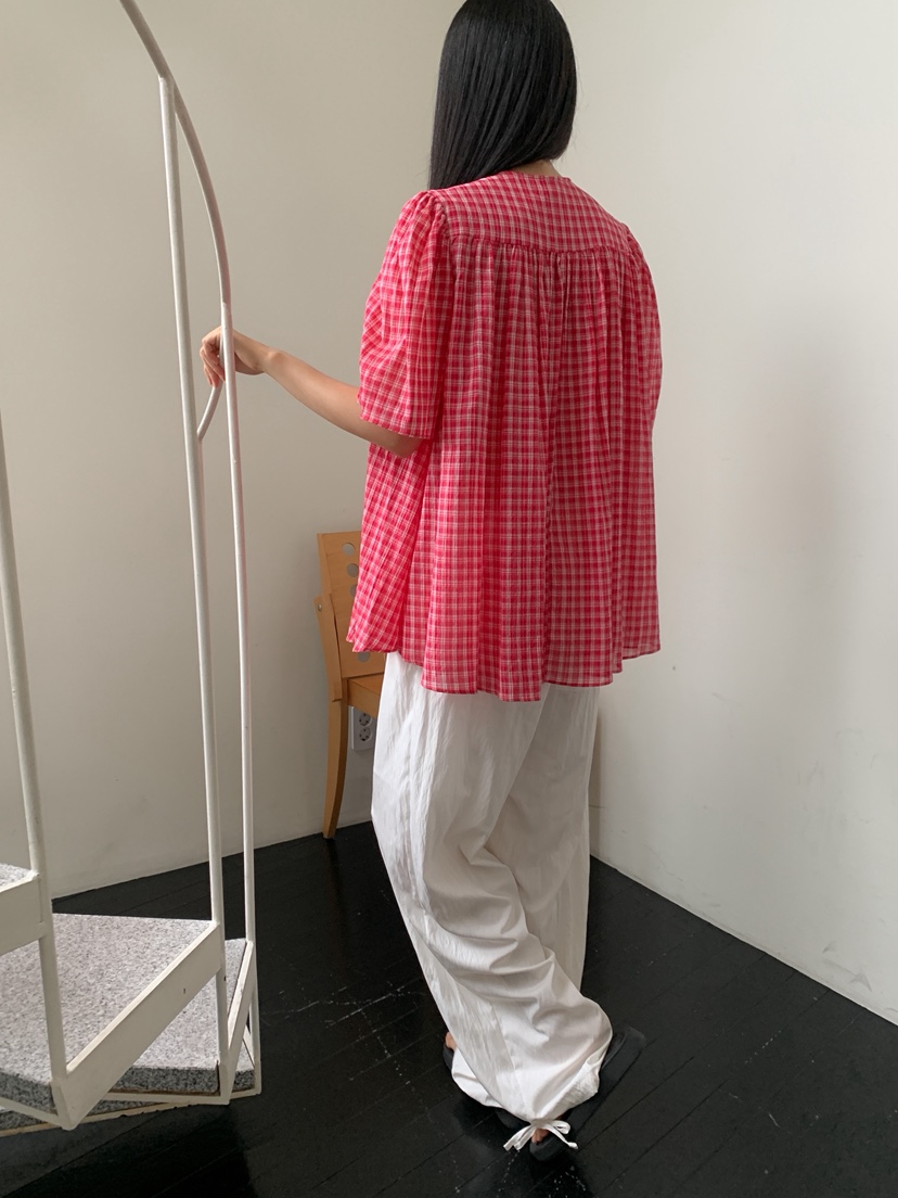 GOYOU東大門㊣代購女士新品時尚人氣25春夏真品襯衫蕾絲衫格紋de goyou襯衫/蕾絲衫