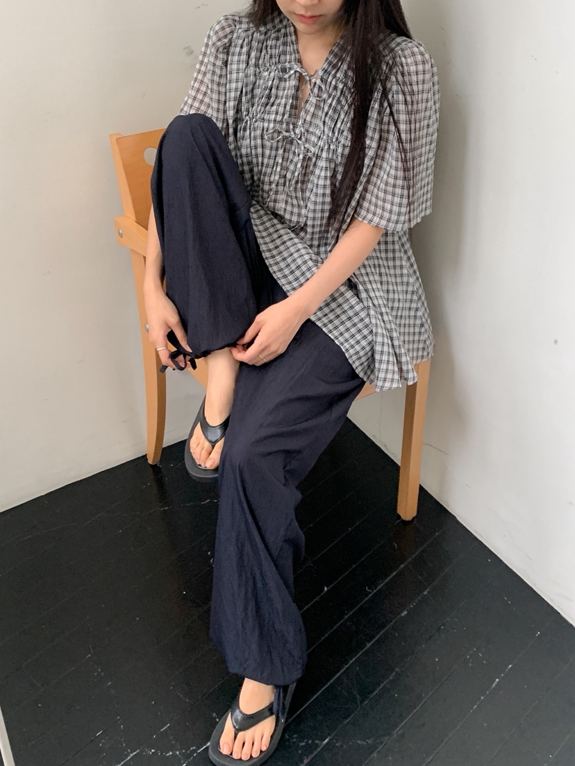 GOYOU東大門㊣代購女士新品時尚人氣25春夏真品襯衫蕾絲衫格紋de goyou襯衫/蕾絲衫