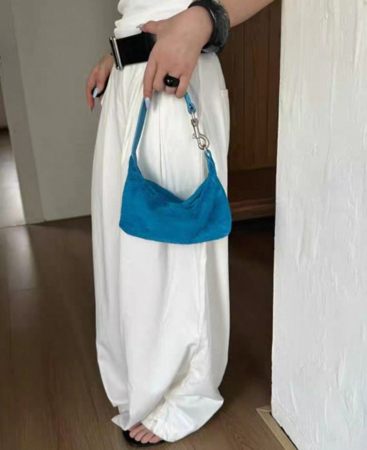 TROUVAILLE韓國直郵㊣女士新款時尚職業單肩斜跨包絨面革牛皮TROUVAILLE單肩/斜跨包圖色3