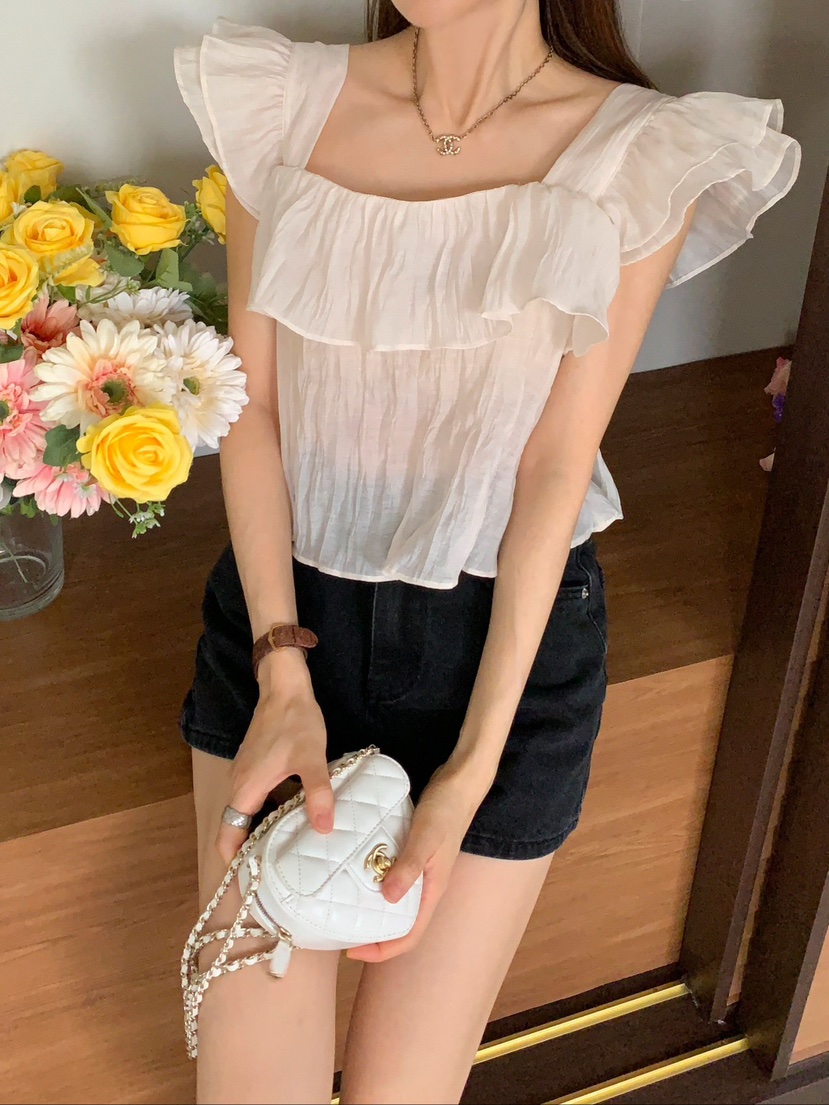 CRONG東大門㊣實拍女裝新品職業熱賣真品25春夏人氣襯衫蕾絲衫CRONG襯衫/蕾絲衫