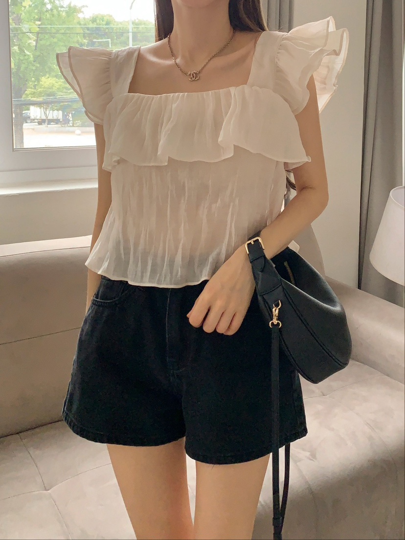 CRONG東大門㊣實拍女裝新品職業熱賣真品25春夏人氣襯衫蕾絲衫CRONG襯衫/蕾絲衫