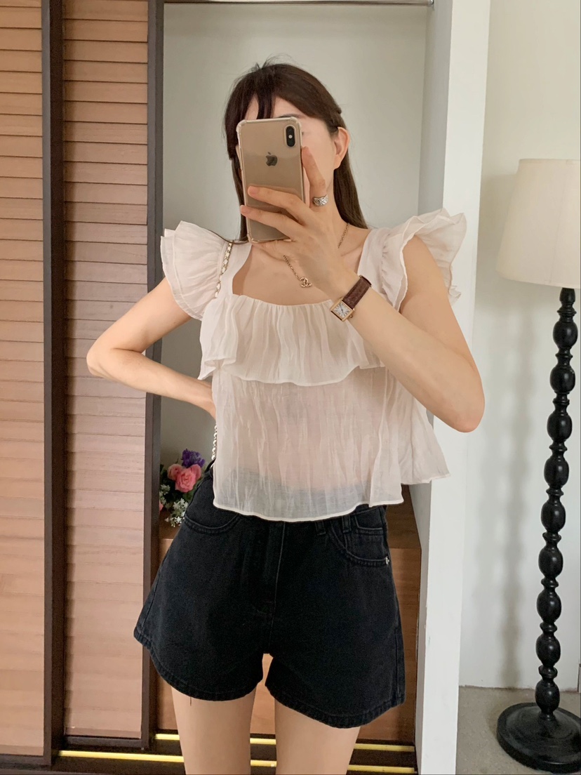 CRONG東大門㊣實拍女裝新品職業熱賣真品25春夏人氣襯衫蕾絲衫CRONG襯衫/蕾絲衫
