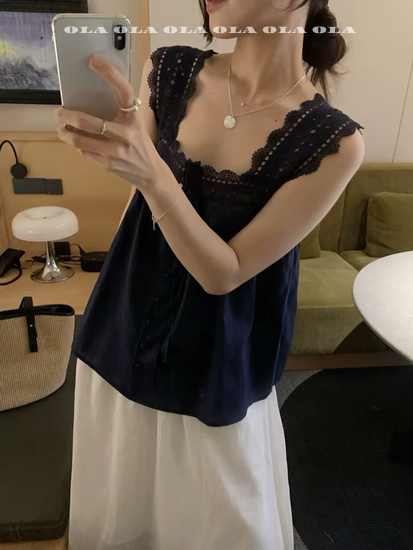 OLA韓國代購㊣女士新款熱賣時尚25春夏人氣真品推薦吊帶背心mellor/OLA吊帶/背心