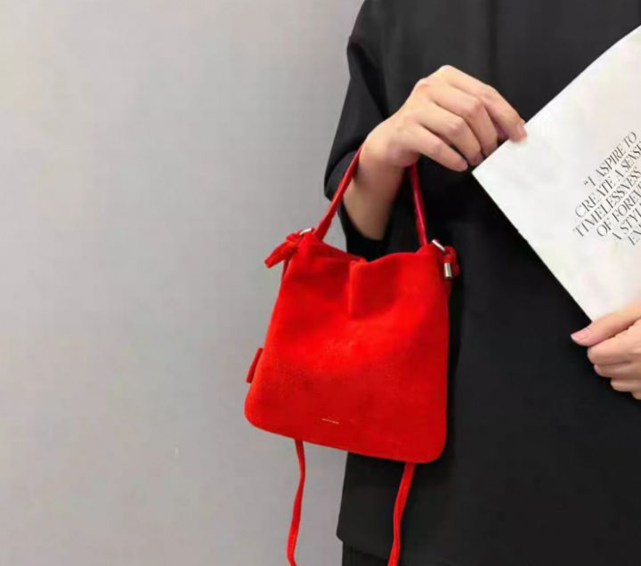 TROUVAILLE東大門㊣直郵女裝新品推薦25春夏時尚手提包牛皮絨TROUVAILLE手提包圖色3