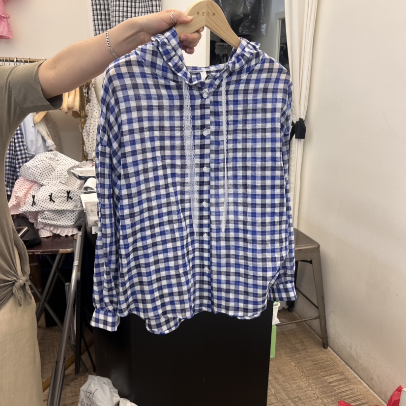BEEN-A東大門㊣直郵女裝新款休閑熱賣職業真品襯衫蕾絲衫兜帽BEEN-A襯衫/蕾絲衫圖色1
