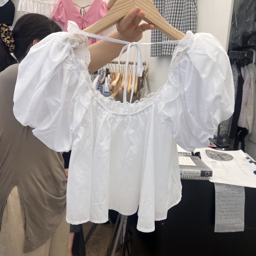 BEEN-A韓國直郵㊣女裝新品真品職業休閑25春夏人氣襯衫蕾絲衫BEEN-A襯衫/蕾絲衫