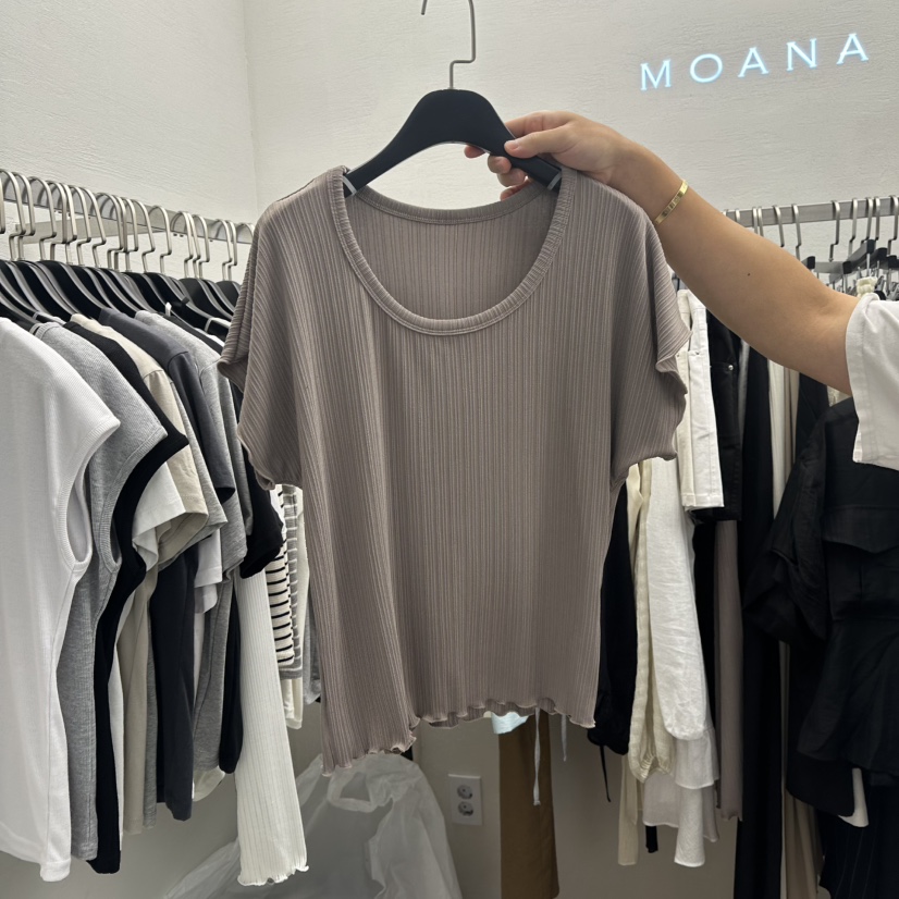 MOANA東大門㊣代購女裝新品職業熱賣時尚推薦休閑25春夏T恤MOANAT恤圖色3