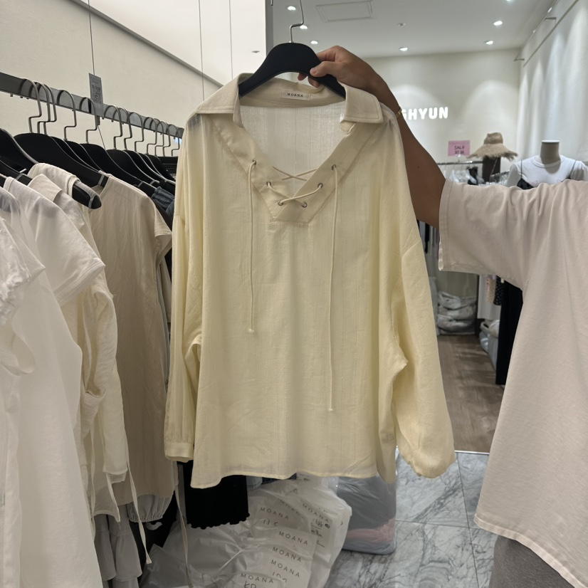 MOANA東大門㊣實拍女裝新品人氣職業熱賣時尚真品襯衫蕾絲衫MOANA襯衫/蕾絲衫