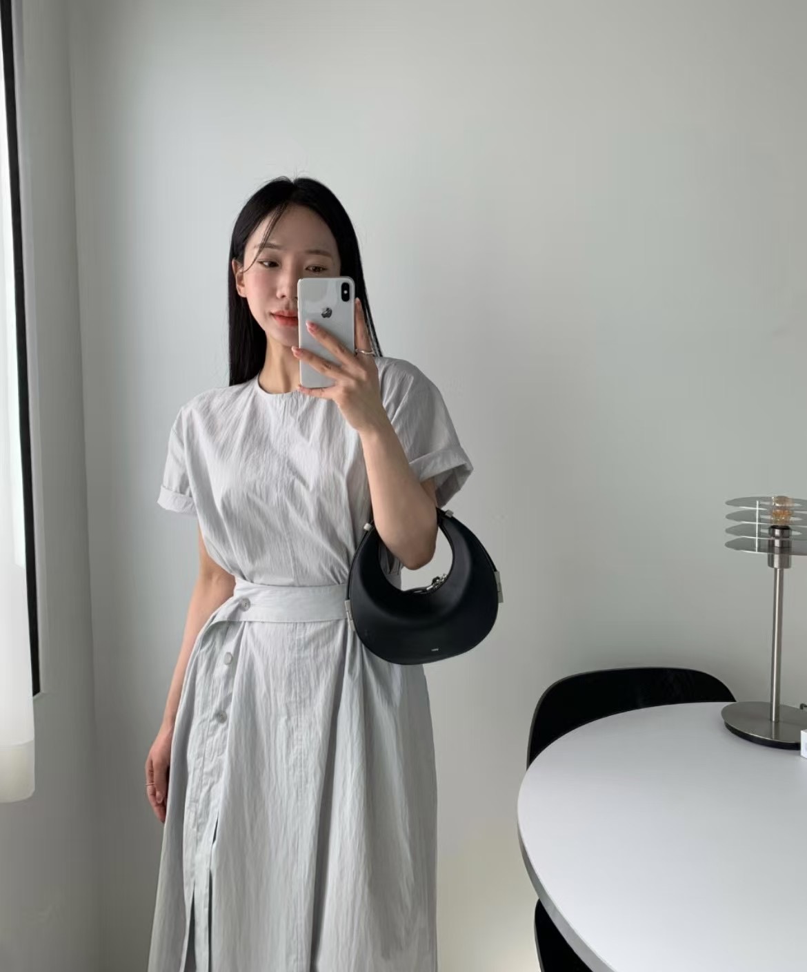 STYLE SCRAP-OT東大門㊣實拍女裝新品職業連衣裙含腰帶紐扣STYLE SCRAP-OT連衣裙