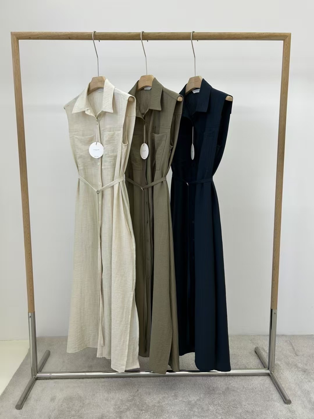 STYLE SCRAP-OT韓國代購㊣女士新品熱賣時尚連衣裙含腰繩STYLE SCRAP-OT連衣裙圖色2左二色