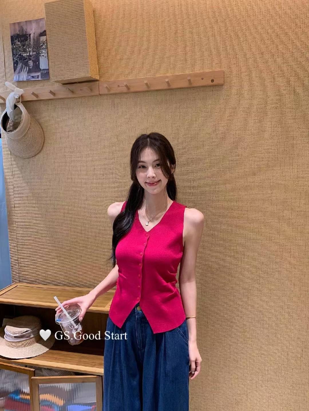 VERA韓國代購㊣女士新款時尚人氣休閑職業25春夏推薦吊帶背心VERA吊帶/背心圖色2