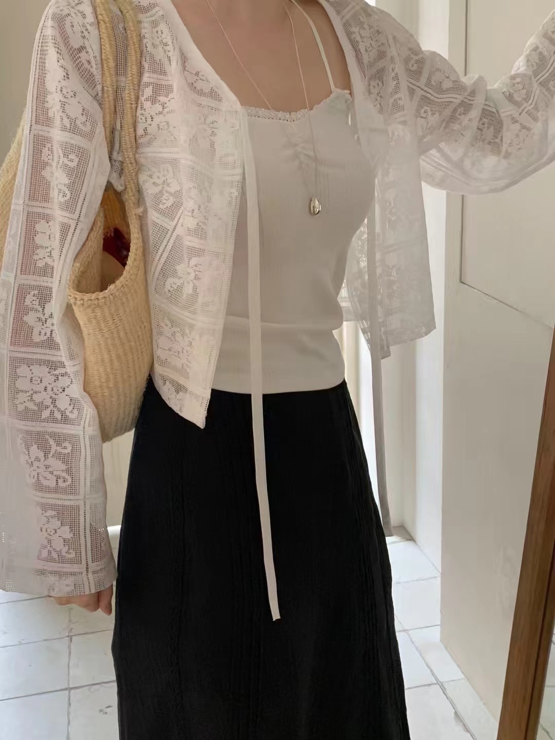 OUIR東大門㊣實拍女士新款熱賣25春夏真品時尚人氣襯衫蕾絲衫OUIR襯衫/蕾絲衫