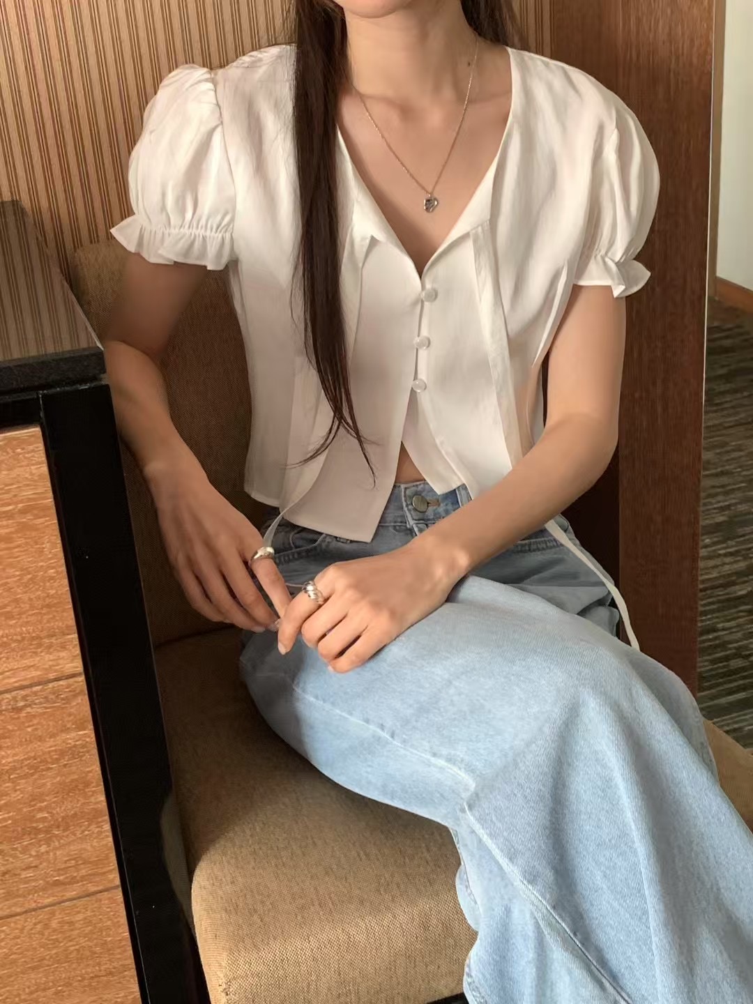 WUNDERKIND東大門㊣代購女裝新款職業熱賣真品人氣襯衫蕾絲衫WUNDERKIND襯衫/蕾絲衫