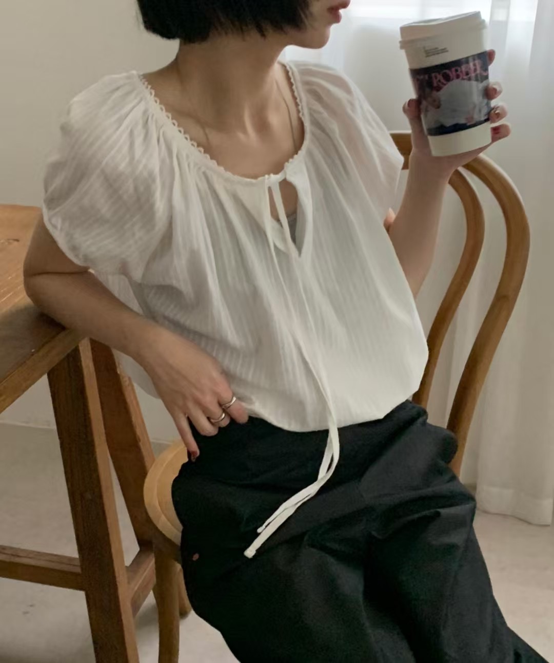 WUNDERKIND東大門㊣直郵女裝新款推薦職業真品25春夏襯衫蕾絲衫WUNDERKIND襯衫/蕾絲衫