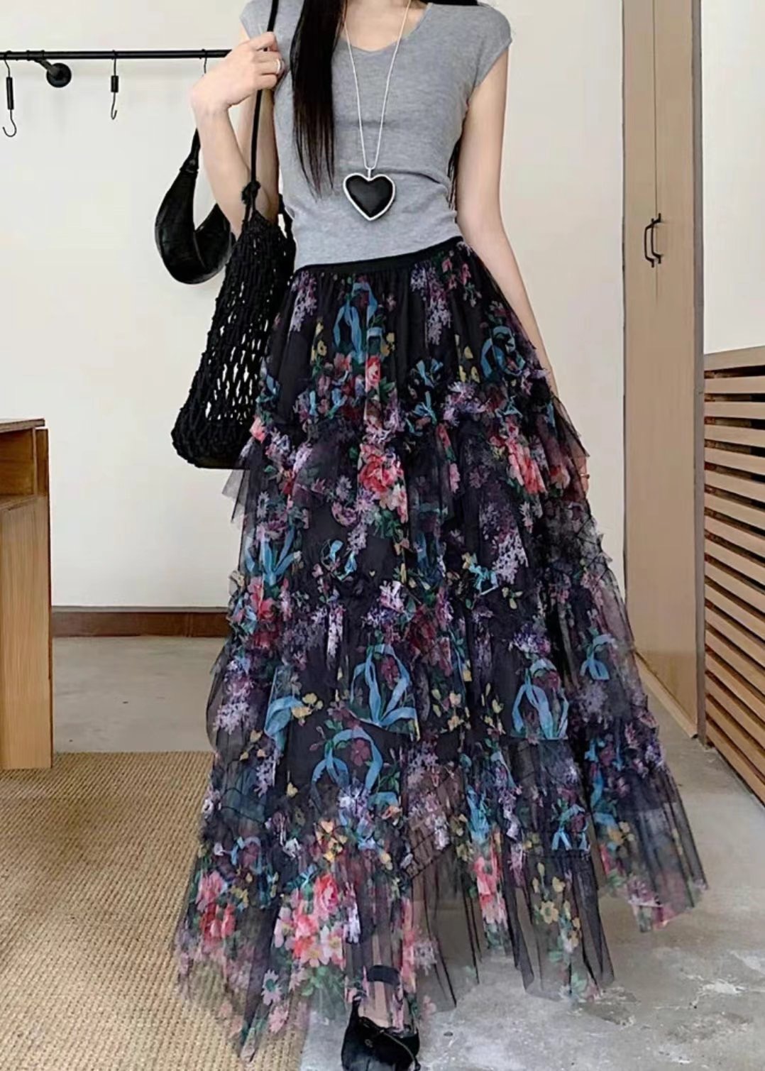 THE COCO東大門㊣實拍女士新品人氣真品25春夏熱賣長裙漁網THE COCO長裙