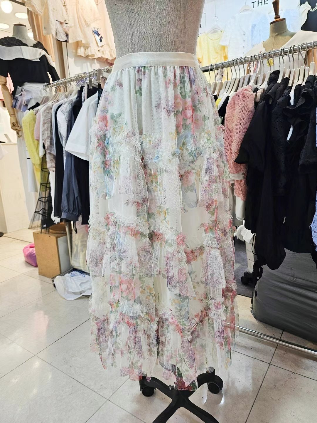 THE COCO東大門㊣實拍女士新品人氣真品25春夏熱賣長裙漁網THE COCO長裙